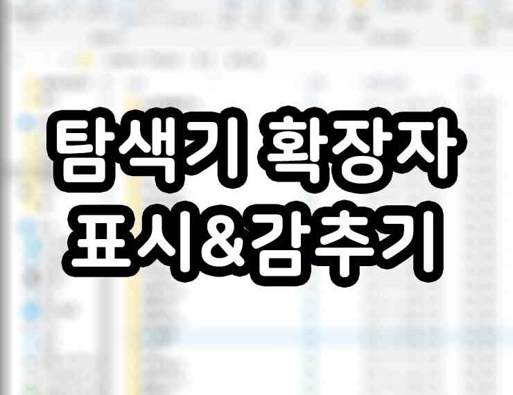 윈도우 탐색기 확장자 표시 및 감추기 썸네일
